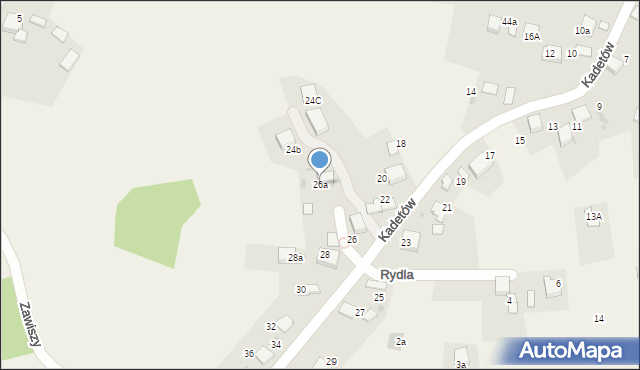 Żarki, Kadetów, 26a, mapa Żarki
