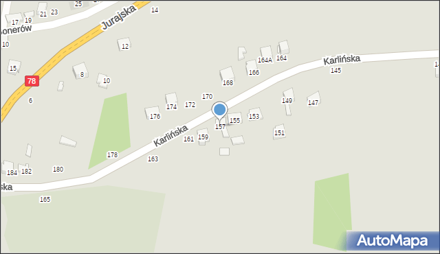 Zawiercie, Karlińska, 157, mapa Zawiercie