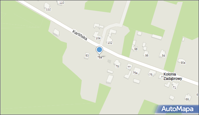 Zawiercie, Karlińska, 79a, mapa Zawiercie