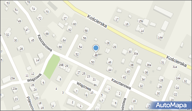 Zblewo, Kasztanowa, 48, mapa Zblewo
