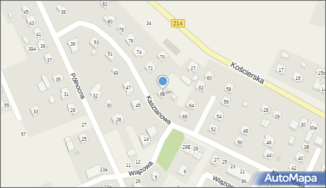 Zblewo, Kasztanowa, 68, mapa Zblewo