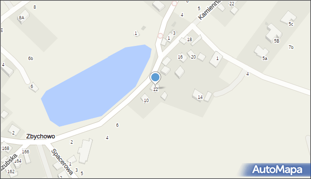 Zbychowo, Kamienna, 12, mapa Zbychowo