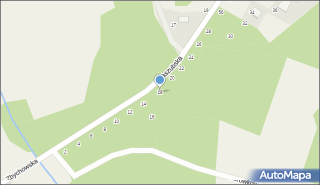 Zbychowo, Kaszubska, 18, mapa Zbychowo