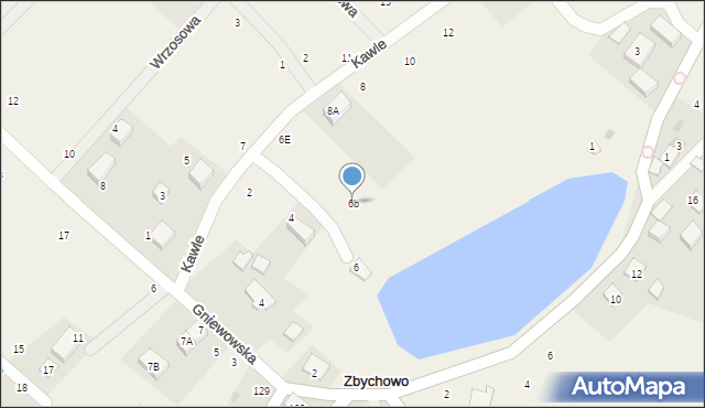 Zbychowo, Kawle, 6b, mapa Zbychowo