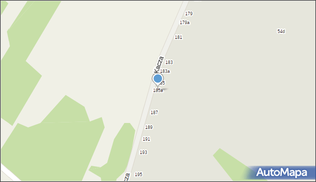 Zduńska Wola, Kacza, 185a, mapa Zduńska Wola