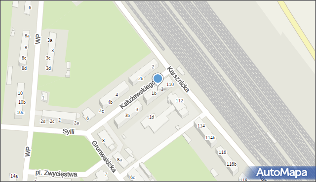 Zduńska Wola, Kałużewskiego Kazimierza, 1a, mapa Zduńska Wola