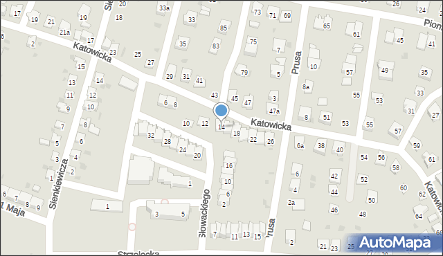 Zdzieszowice, Katowicka, 14, mapa Zdzieszowice