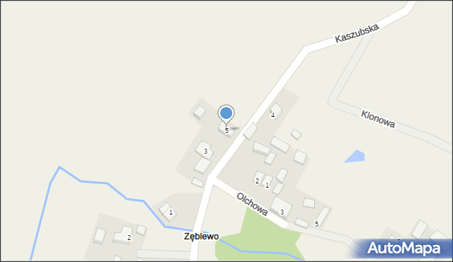 Zęblewo, Kaszubska, 5, mapa Zęblewo