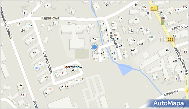 Zielona Góra, Kąpielowa, 1W, mapa Zielona Góra