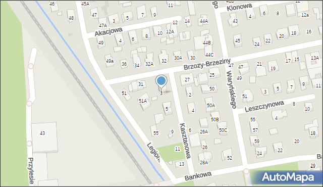 Zielonka, Kasztanowa, 3, mapa Zielonka