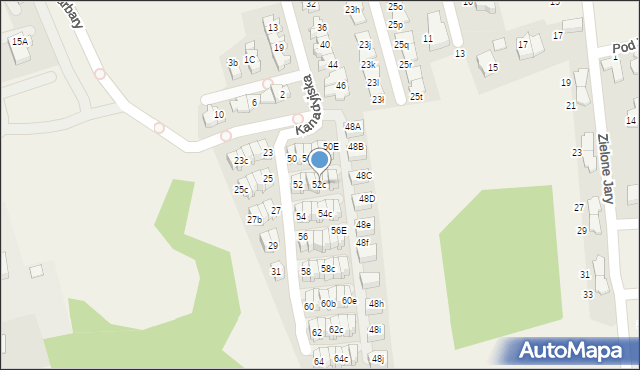 Zielonki, Kanadyjska, 52c, mapa Zielonki