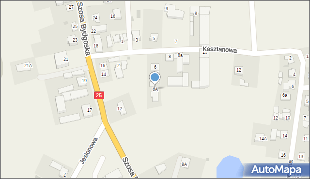 Złotniki Kujawskie, Kasztanowa, 6A, mapa Złotniki Kujawskie