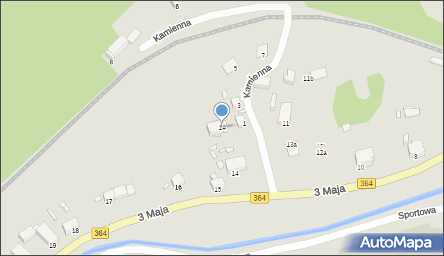 Złotoryja, Kamienna, 1A, mapa Złotoryja