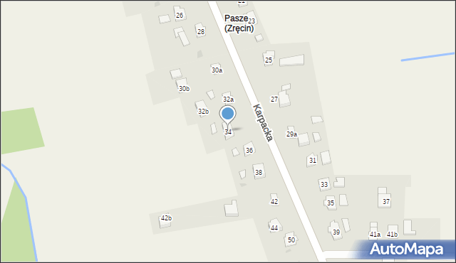 Zręcin, Karpacka, 34, mapa Zręcin