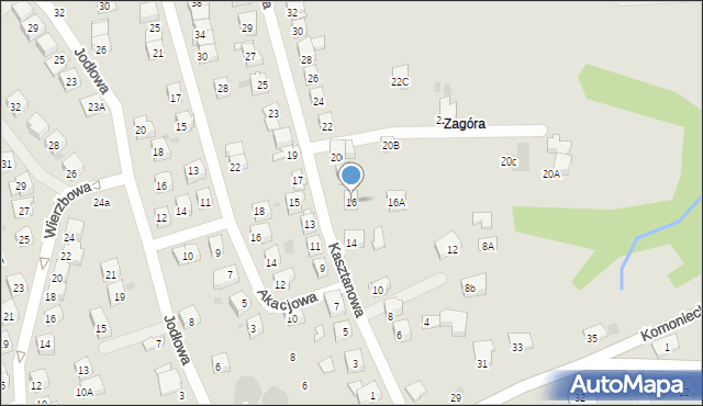 Żywiec, Kasztanowa, 16, mapa Żywiec