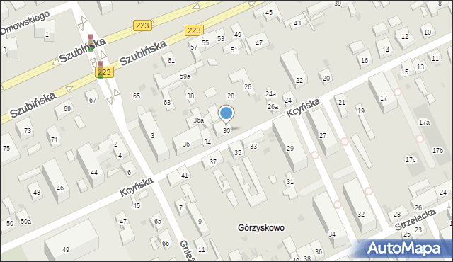 Bydgoszcz, Kcyńska, 30, mapa Bydgoszczy