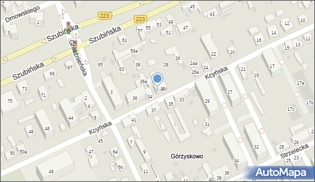 Bydgoszcz, Kcyńska, 32, mapa Bydgoszczy