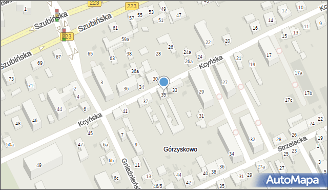 Bydgoszcz, Kcyńska, 35, mapa Bydgoszczy