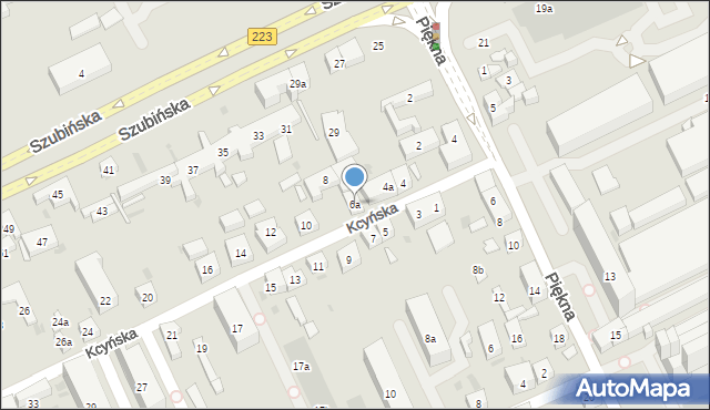 Bydgoszcz, Kcyńska, 6a, mapa Bydgoszczy