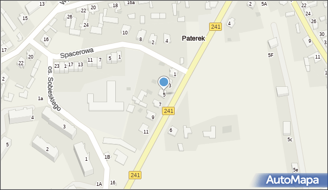 Paterek, Kcyńska, 5, mapa Paterek