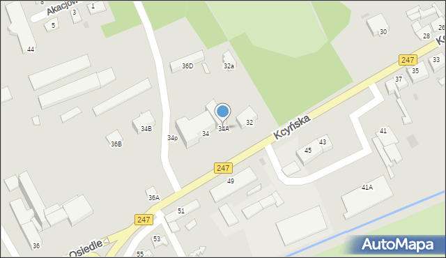 Szubin, Kcyńska, 34A, mapa Szubin