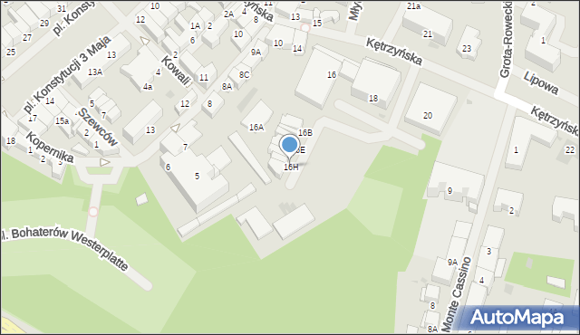 Bartoszyce, Kętrzyńska, 16H, mapa Bartoszyce