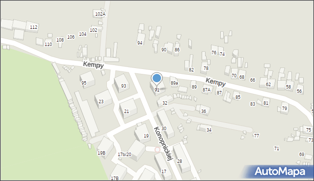 Będzin, Kempy Stanisława, 91, mapa Będzin