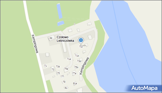 Borówiec, Kempingowa, 71c, mapa Borówiec