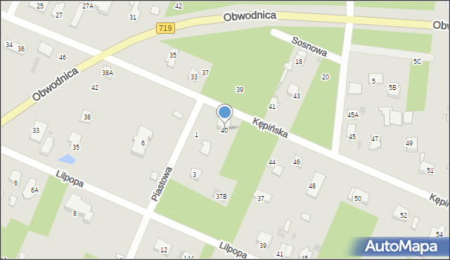 Brwinów, Kępińska, 40, mapa Brwinów