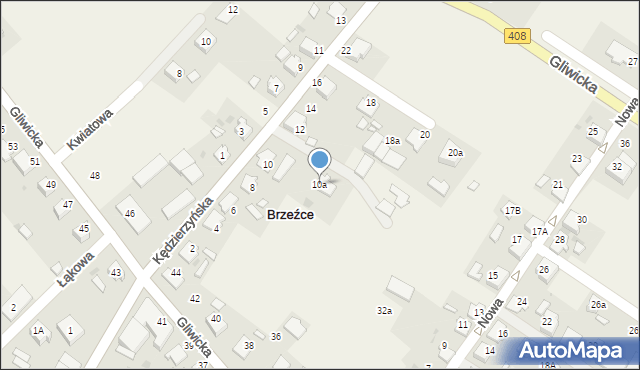 Brzeźce, Kędzierzyńska, 10a, mapa Brzeźce