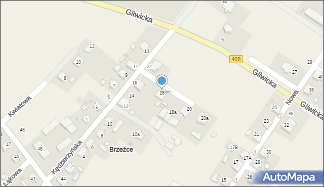 Brzeźce, Kędzierzyńska, 18, mapa Brzeźce