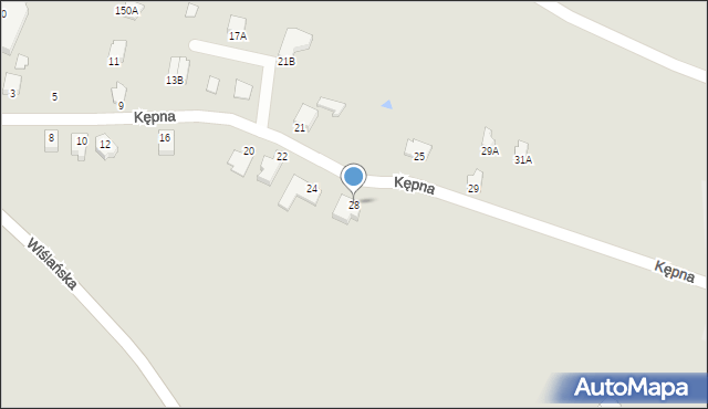 Cieszyn, Kępna, 28, mapa Cieszyna