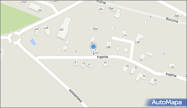 Cieszyn, Kępna, 9, mapa Cieszyna