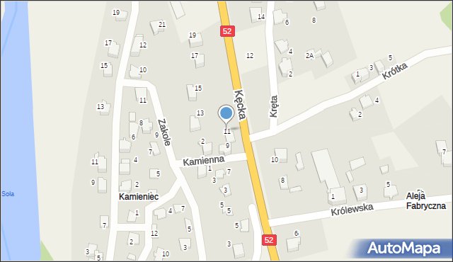 Czaniec, Kęcka, 11, mapa Czaniec