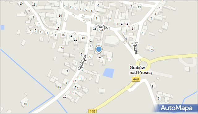 Grabów nad Prosną, Kępińska, 5A, mapa Grabów nad Prosną