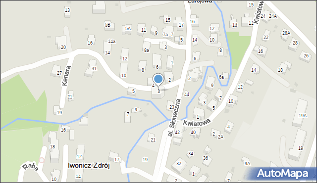 Iwonicz-Zdrój, Kenara Antoniego, 3, mapa Iwonicz-Zdrój