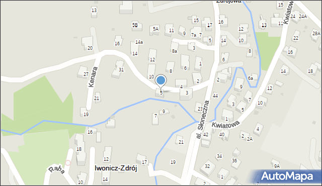Iwonicz-Zdrój, Kenara Antoniego, 5, mapa Iwonicz-Zdrój