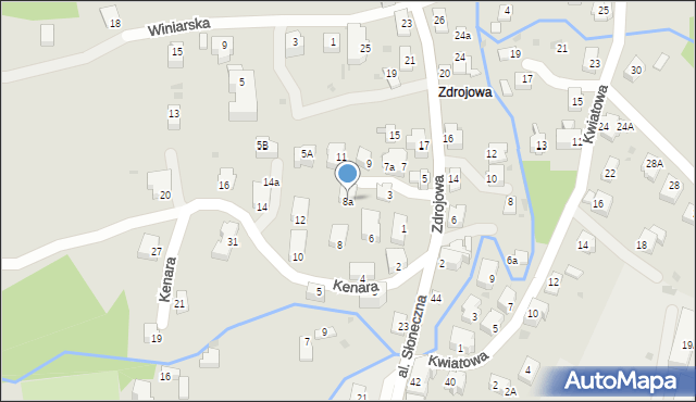 Iwonicz-Zdrój, Kenara Antoniego, 8a, mapa Iwonicz-Zdrój