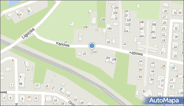 Katowice, Kępowa, 15B, mapa Katowic