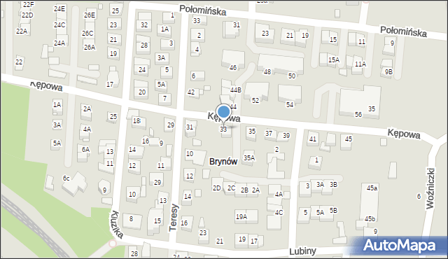 Katowice, Kępowa, 33, mapa Katowic