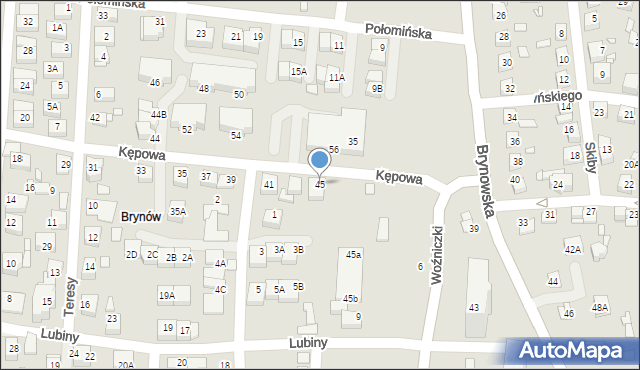 Katowice, Kępowa, 45, mapa Katowic