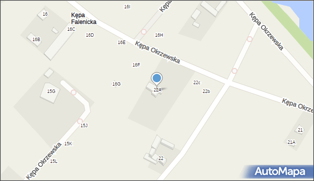 Kępa Okrzewska, Kępa Okrzewska, 22A, mapa Kępa Okrzewska