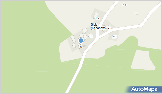 Kępanów, Kępanów, 50, mapa Kępanów