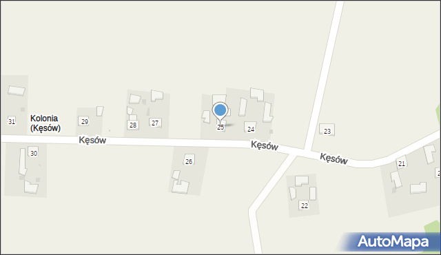 Kęsów, Kęsów, 25, mapa Kęsów