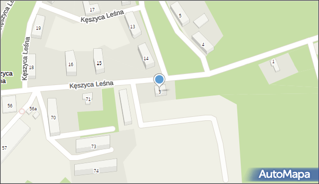 Kęszyca Leśna, Kęszyca Leśna, 3, mapa Kęszyca Leśna