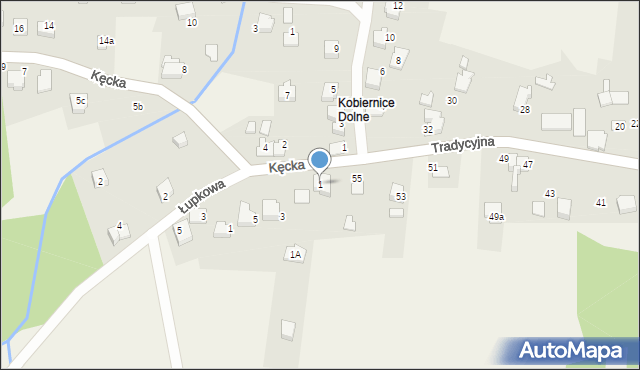 Kobiernice, Kęcka, 1, mapa Kobiernice