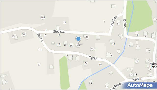 Kobiernice, Kęcka, 14, mapa Kobiernice