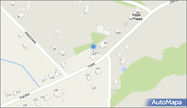 Kozy, Kęcka, 123, mapa Kozy