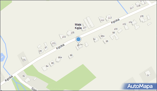 Kozy, Kęcka, 90, mapa Kozy