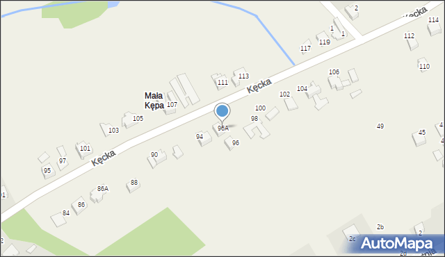 Kozy, Kęcka, 96A, mapa Kozy